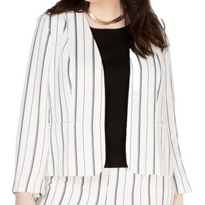Bar lll Harmony Blazer White/Black Striped Suit Separate Jacket Size M